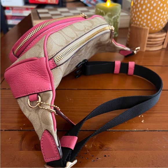 Coach Pink and Tan Fanny/ Crossbody Bag - Picture 9 of 11